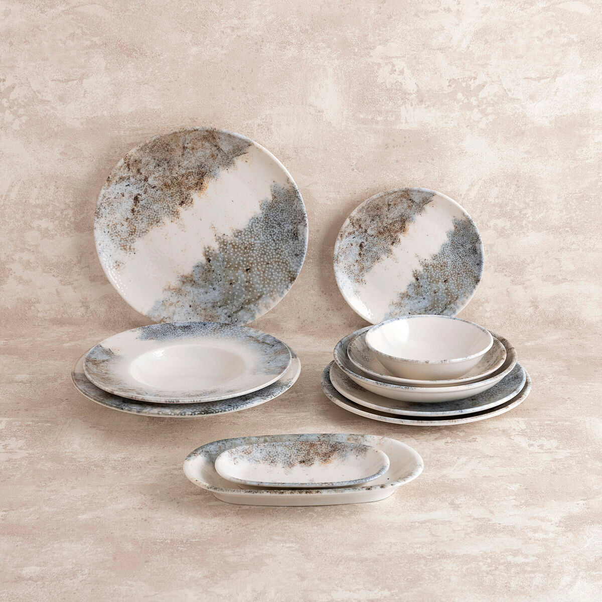 Deep Plate Bidasoa Polaris Hydrozero Beige Ceramic Ø 23 cm (6 Units)-2