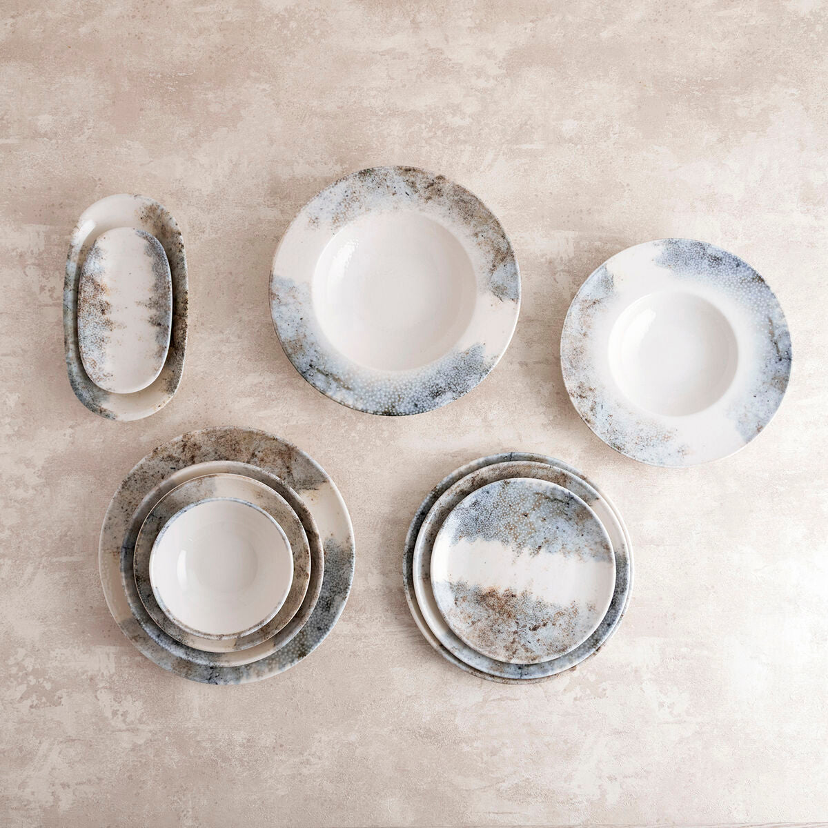 Deep Plate Bidasoa Polaris Hydrozero Beige Ceramic Ø 23 cm (6 Units)-1